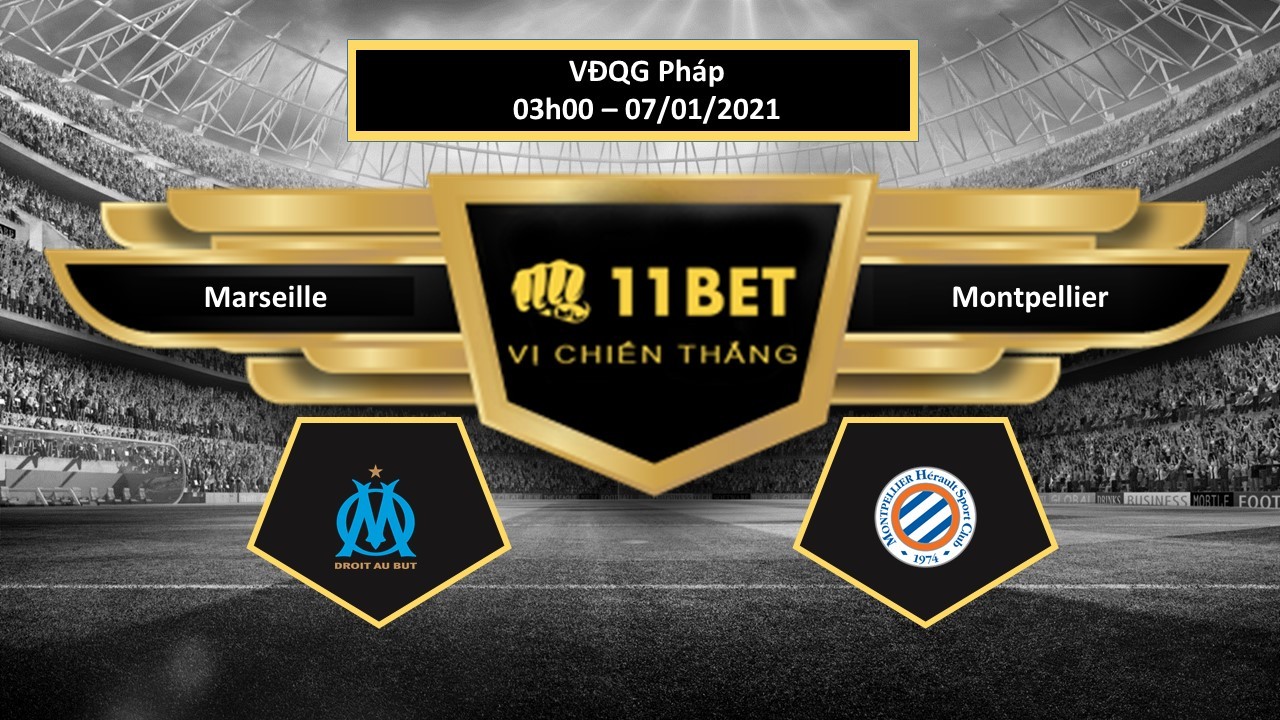 11BET Tip bóng đá Marseille vs Montpellier,  hôm nay 07/01/2021