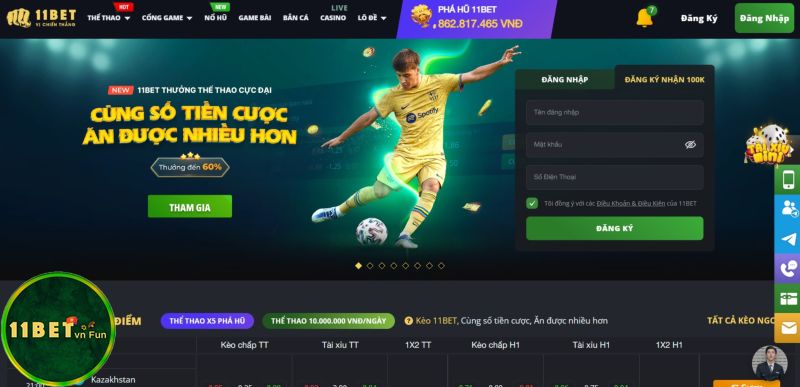 Giao diện của 11bet